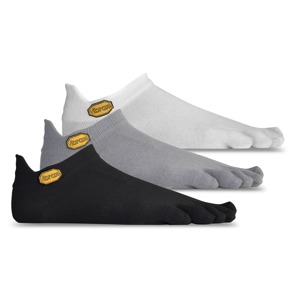 Vibram Fivefingers No Show 3 Pack Bayan Çorap Beyaz/Siyah/Gri,WL1507863